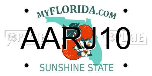 AARJ10 Florida License Plate