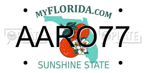 AARO77 Florida License Plate