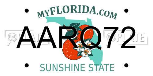 AARQ72 Florida License Plate