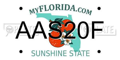 AAS20F Florida License Plate