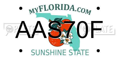 AAS70F Florida License Plate