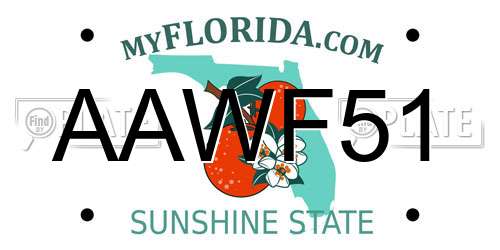 AAWF51 Florida License Plate