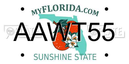 AAWT55 Florida License Plate