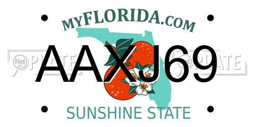 AAXJ69 Florida License Plate