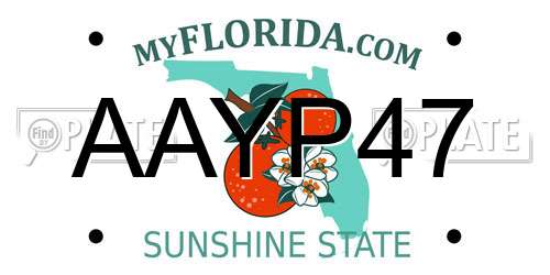 AAYP47 Florida License Plate