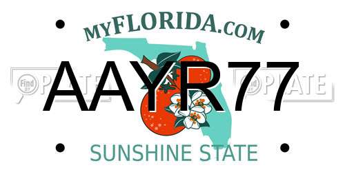 AAYR77 Florida License Plate