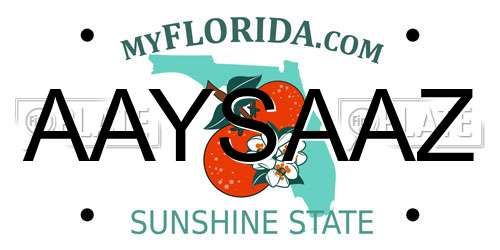 AAYSAAZ Florida License Plate