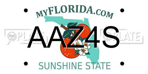 AAZ4S Florida License Plate