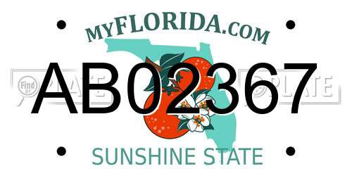 AB02367 Florida License Plate