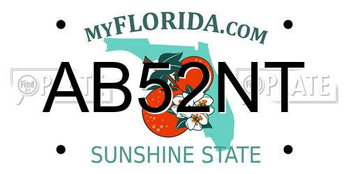 AB52NT Florida License Plate
