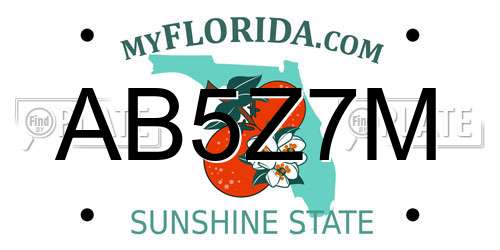 AB5Z7M Florida License Plate
