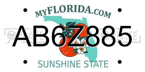 AB6Z885 Florida License Plate