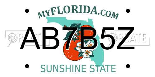 AB7B5Z Florida License Plate