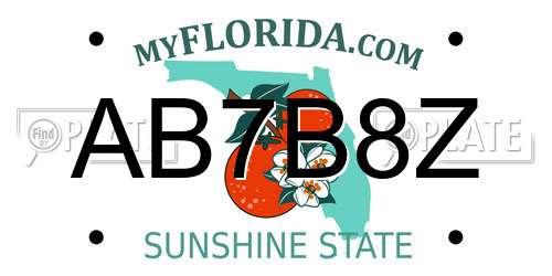 AB7B8Z Florida License Plate