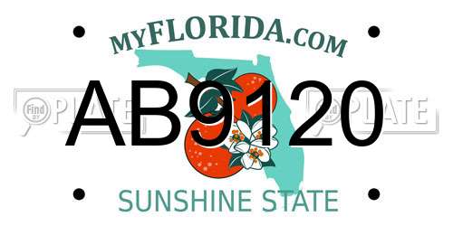 AB9120 Florida License Plate