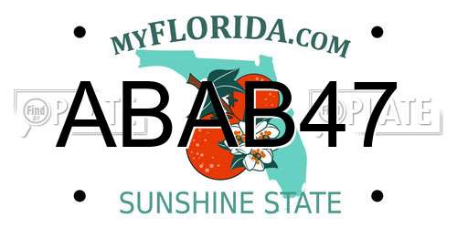 ABAB47 Florida License Plate