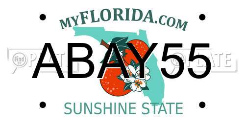 ABAY55 Florida License Plate