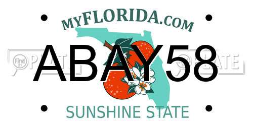 ABAY58 Florida License Plate
