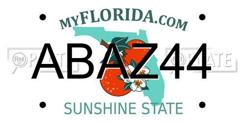 ABAZ44 Florida License Plate