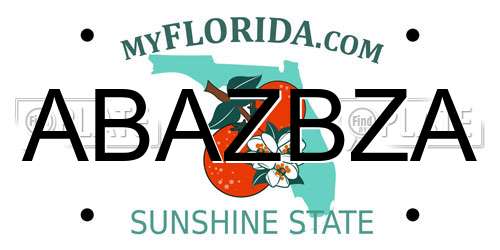 ABAZBZA Florida License Plate