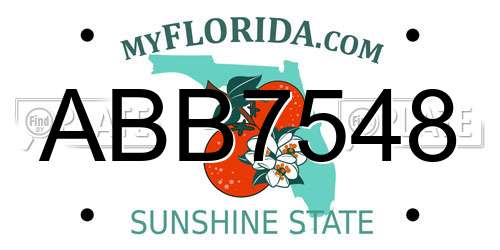 ABB7548 Florida License Plate