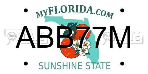 ABB77M Florida License Plate