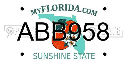 ABB958 Florida License Plate