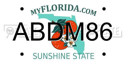 ABDM86 Florida License Plate