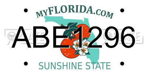 ABE1296 Florida License Plate