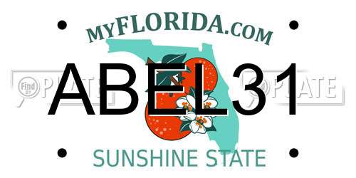 ABEL31 Florida License Plate