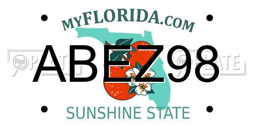 ABEZ98 Florida License Plate