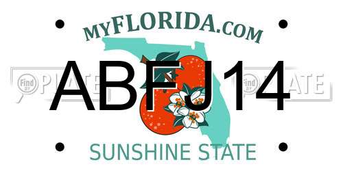 ABFJ14 Florida License Plate
