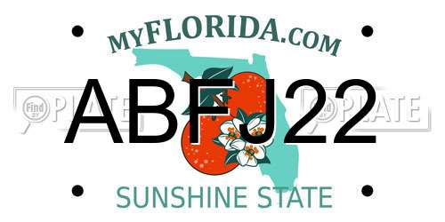 ABFJ22 Florida License Plate