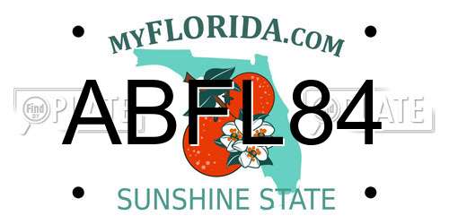 ABFL84 Florida License Plate