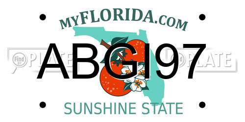 ABGI97 Florida License Plate