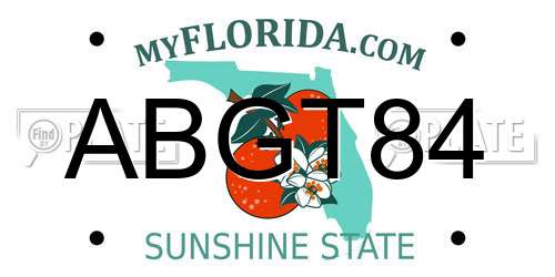 ABGT84 Florida License Plate