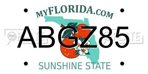 ABGZ85 Florida License Plate