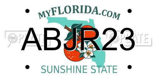 ABJR23 Florida License Plate