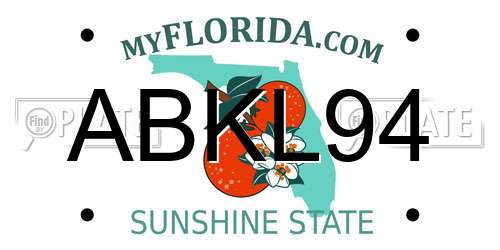 ABKL94 Florida License Plate
