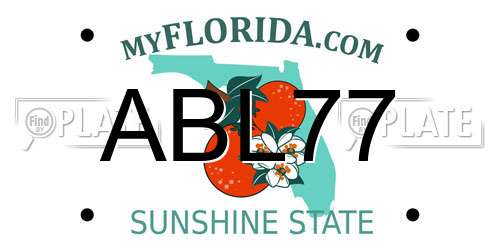 ABL77 Florida License Plate