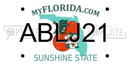 ABLJ21 Florida License Plate
