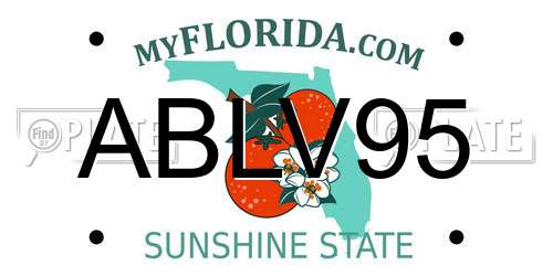 ABLV95 Florida License Plate
