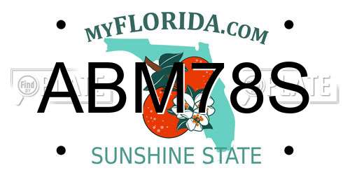 ABM78S Florida License Plate
