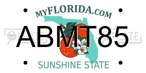 ABMT85 Florida License Plate