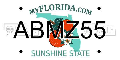 ABMZ55 Florida License Plate