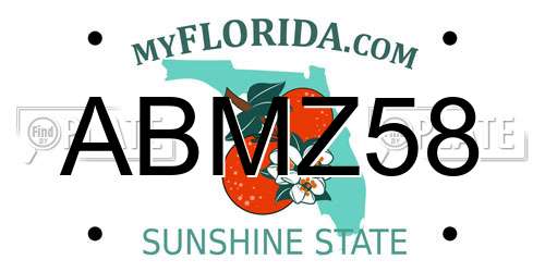 ABMZ58 Florida License Plate