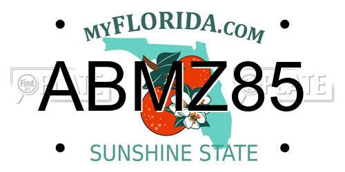 ABMZ85 Florida License Plate