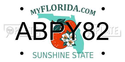 ABPY82 Florida License Plate