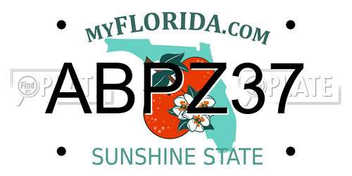 ABPZ37 Florida License Plate