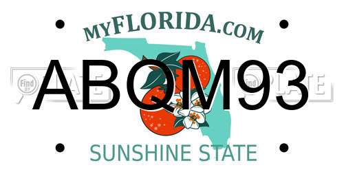 ABQM93 Florida License Plate